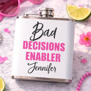 Bride’s Bad Decision Enabler Bachelorette Party Hip Flask