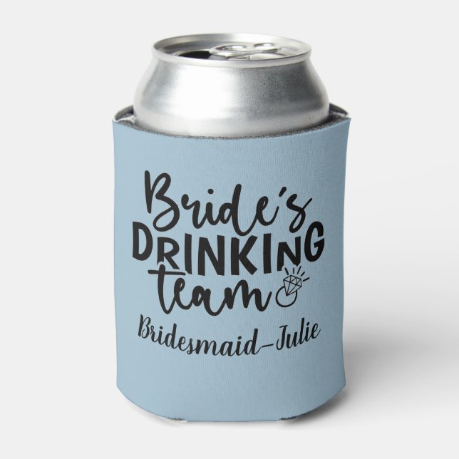 Bride’s Drinking Team Party Crew Statement Graphic Can Cooler (Can Front)