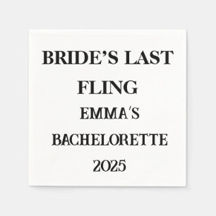 Bride’s Last Fling Custom Napkins – Bachelorette 