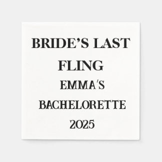 Bride’s Last Fling Custom Napkins – Bachelorette 