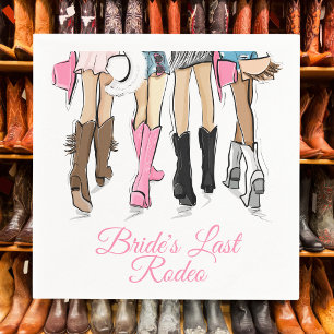 Bride’s Last Rodeo Bachelorette Cowboy Boots Napkin