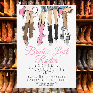 Bride’s Last Rodeo Bachelorette Party Cowboy Boots Invitation