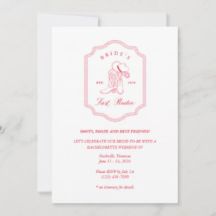 Bride’s Last Rodeo Bachelorette Party Invitation