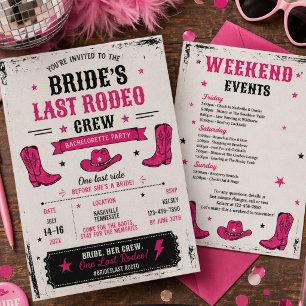 Bride’s Last Rodeo Nashville Bachelorette Party Invitation