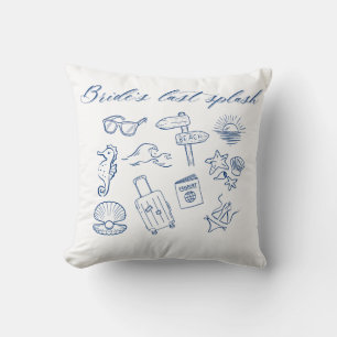 Bride’s Last Splash Design Ocean Beach Bachelore Cushion