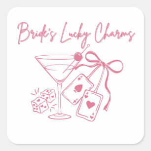 Bride’s Lucky Charms   Casino Bachelorette Party Square Sticker