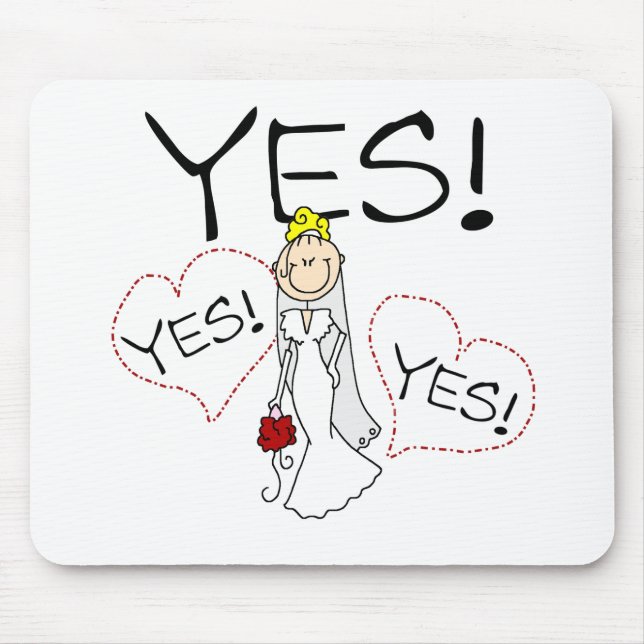 Bride Says Yes Mouse Mat (Front)