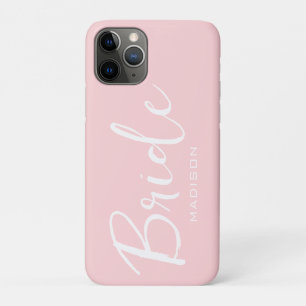 Bride Script Blush Pink Wedding Personalised iPhone 11 Pro Case