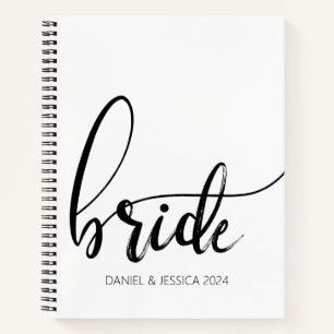 Bride Script Elegant Minimalist Wedding Notebook