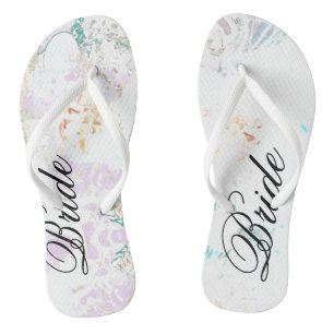 Bride Sea  Mirror White Flip Flops