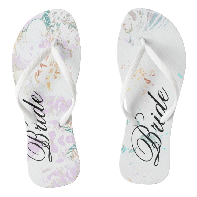 Bride Sea  Mirror White Flip Flops (Footbed)