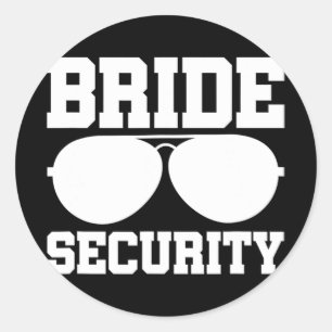 Bride Security Ring Bearer Wedding Party Kids Boys Classic Round Sticker