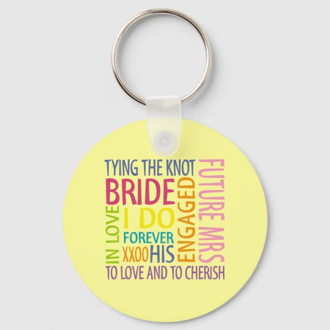 Bride Sentiments Wedding Key Ring (Front)