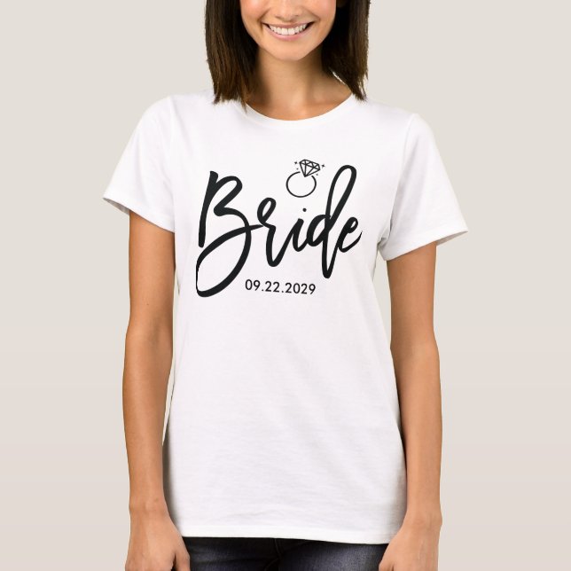 Bride Shirt For Bachelorette Party With Date (Front)