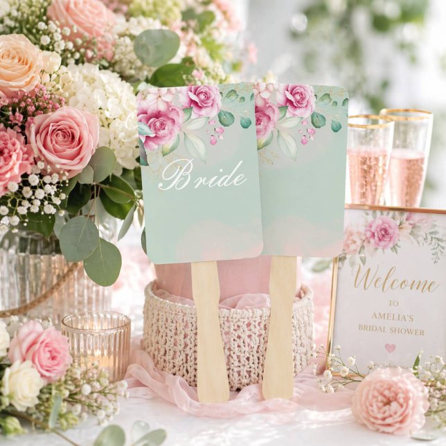 BRIDE SIGN,BRIDAL SHOWER HAND FAN (Creator Uploaded)