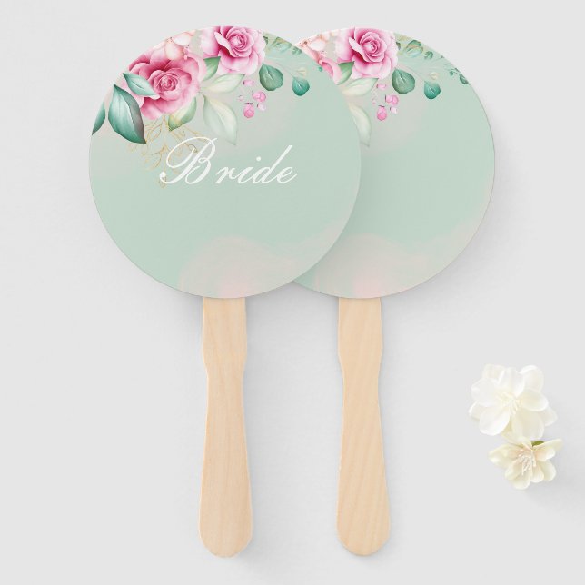 BRIDE SIGN,BRIDAL SHOWER HAND FAN (Front and Back)