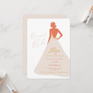 Bride Silhouette in Couture Dress Bridal Brunch Invitation