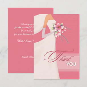 Bride Silhouette Thank You Bridal Shower Card