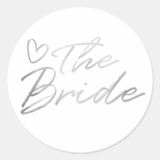 Bride - Silver faux foil sticker