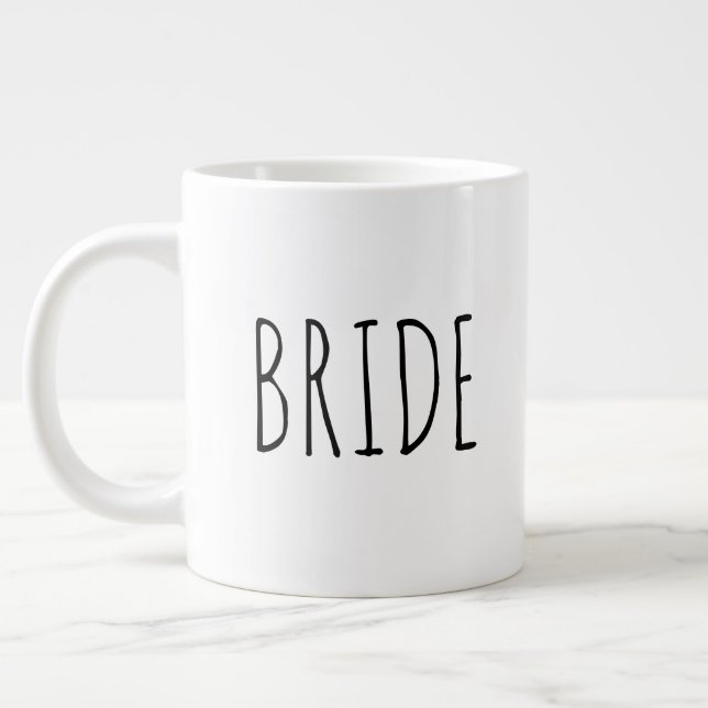 "Bride" Simple Modern Farmhouse Large Coffee Mug (Left)