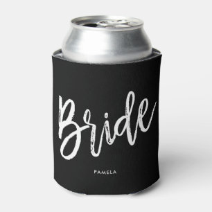 Bride   Simple Script Style Custom Wedding Can Cooler