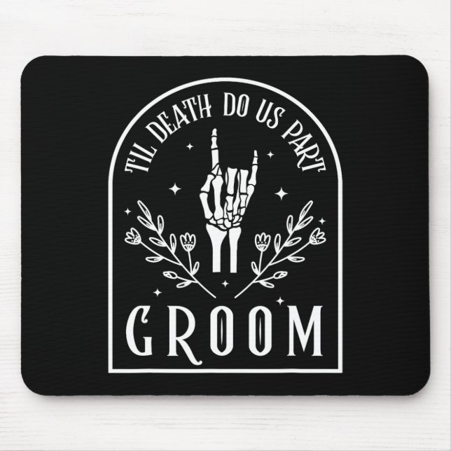 Bride Skeleton Gothic Halloween Engagement Wedding Mouse Mat (Front)