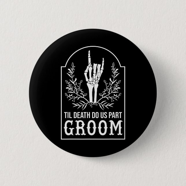 Bride Skeleton Hand Couples Matching Wedding Hallo 6 Cm Round Badge (Front)