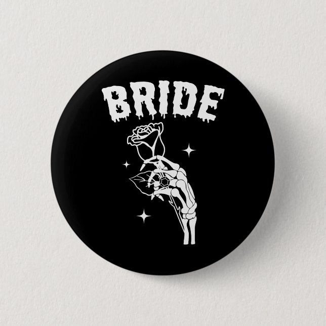 Bride Skeleton Hand Wedding Halloween Couples Matc 6 Cm Round Badge (Front)