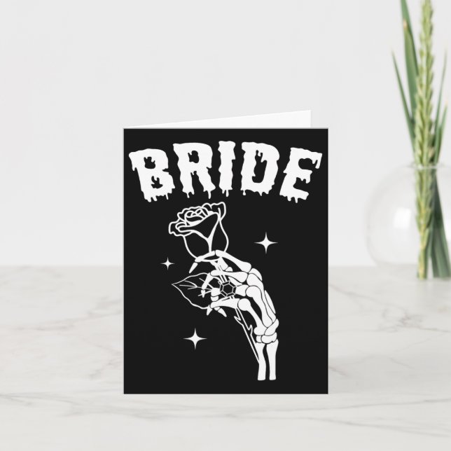 Bride Skeleton Hand Wedding Halloween Couples Matc Card (Front)
