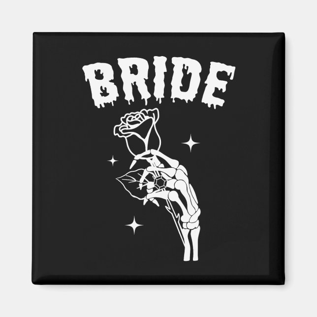Bride Skeleton Hand Wedding Halloween Couples Matc Magnet (Front)