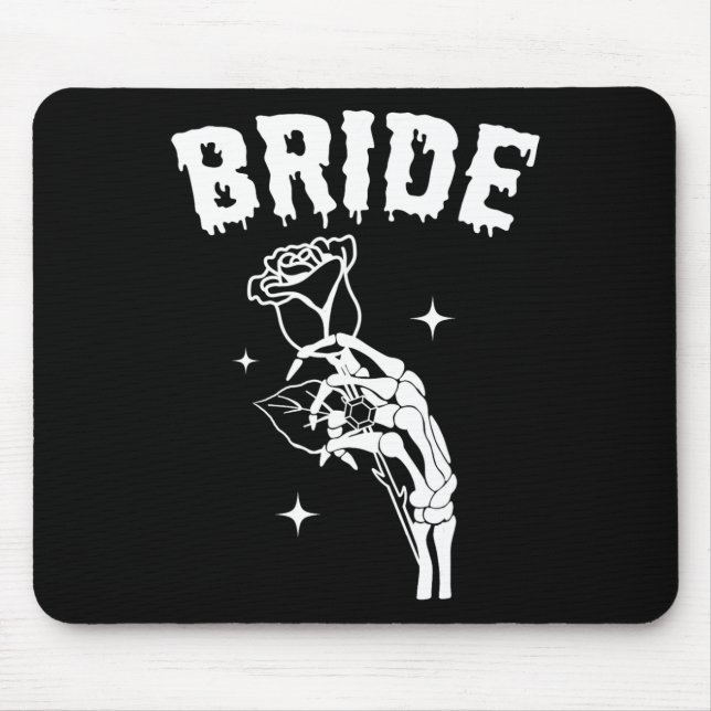 Bride Skeleton Hand Wedding Halloween Couples Matc Mouse Mat (Front)