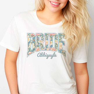 BRIDE Skyline Blue Retro Floral T-Shirt