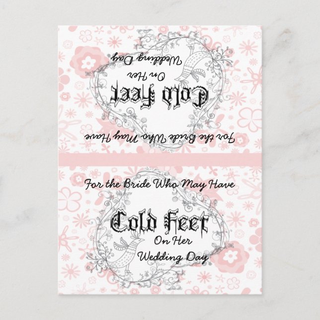 Bride Socks Cold Feet Vintage Bird Postcard (Front)