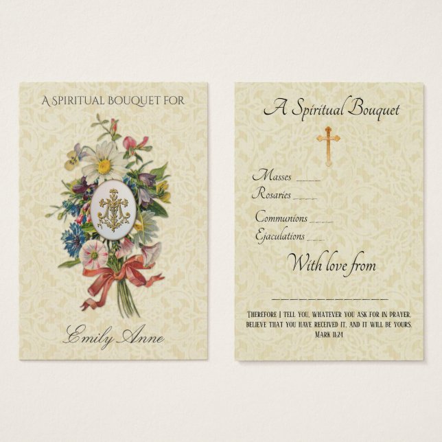 Bride Spiritual Bouquet Prayer Holy Card.          (Front & Back)