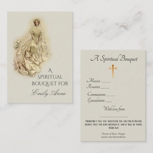 Bride Spiritual Bouquet Prayer Holy Card (Front/Back)