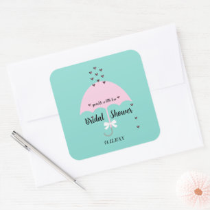 Bride Sprinkle A Little Love Bridal Shower Square Sticker