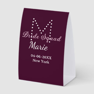 Bride squad add name monogram bridesmaid mauve 