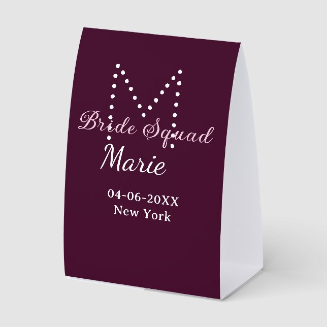 Bride squad add name monogram bridesmaid mauve  (Front)