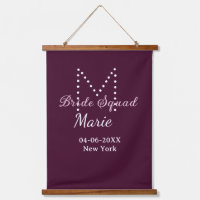 Bride squad add name monogram bridesmaid mauve 