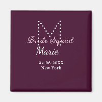 Bride squad add name monogram bridesmaid mauve