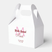 Bride squad add name monogram bridesmaid pink date