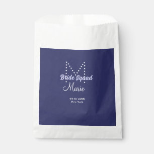 Bride squad add name monogram bridesmaid purple wh favour bags