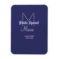 Bride squad add name monogram bridesmaid purple wh