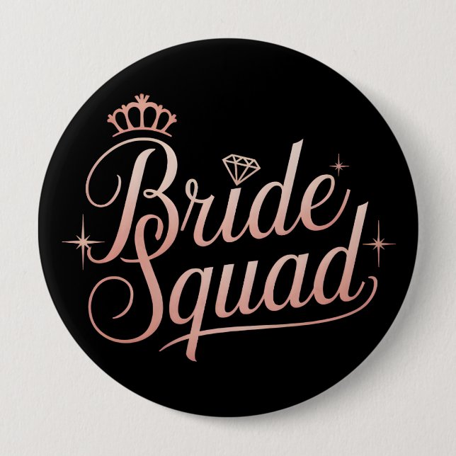Bride Squad Bachelorette Bridesmaid 10 Cm Round Badge (Front)