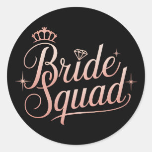 Bride Squad Bachelorette Bridesmaid Classic Round Sticker