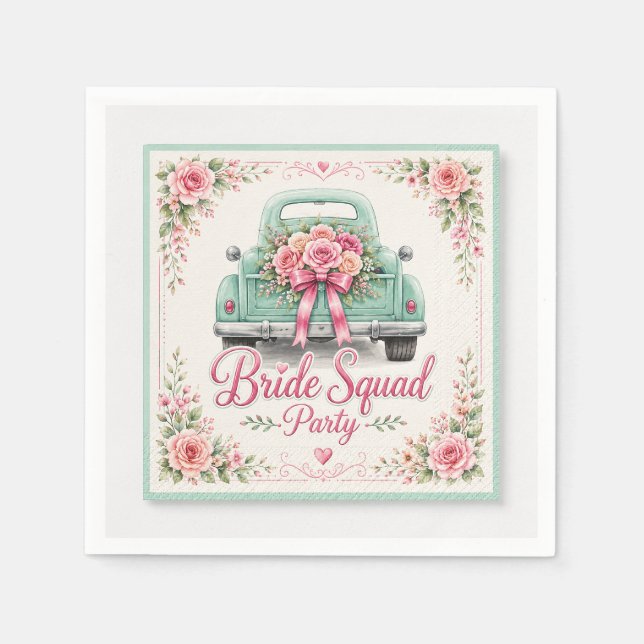 Bride Squad Bridal Shower Napkins (Front)