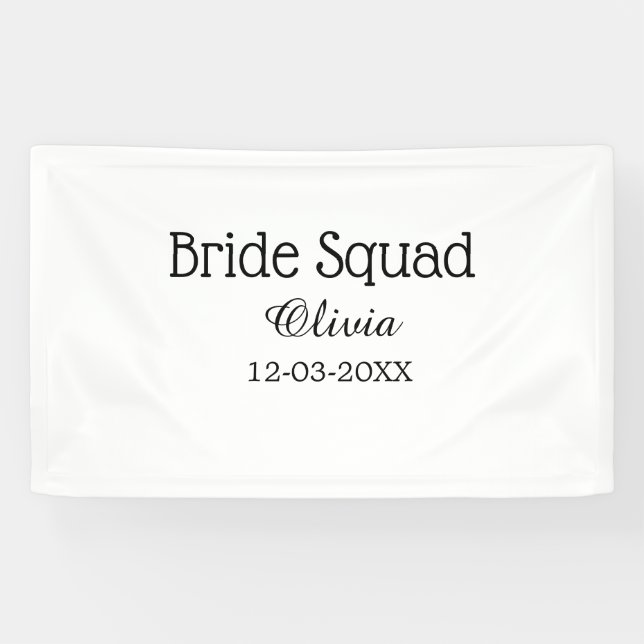 Bride squad bridesmaid add name bachelorette party banner (Horizontal)