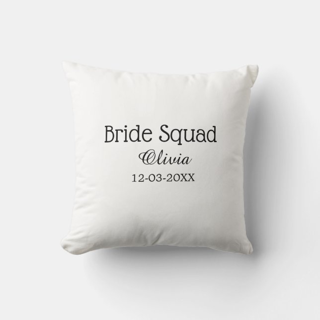 Bride squad bridesmaid add name bachelorette party cushion (Front)