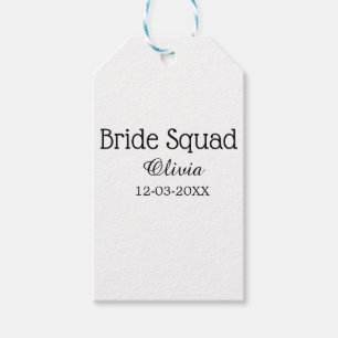 Bride squad bridesmaid add name bachelorette party gift tags