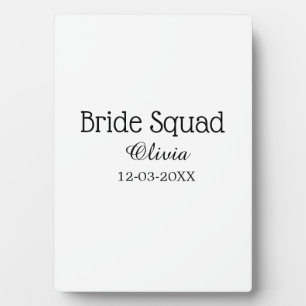 Bride squad bridesmaid add name bachelorette party plaque